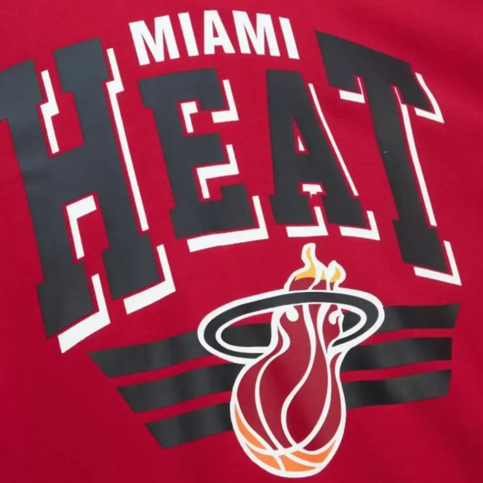 Men Mitchell & Ness Hoodies & Sweatshirts-All Over Crew 3.0 Miami Heat