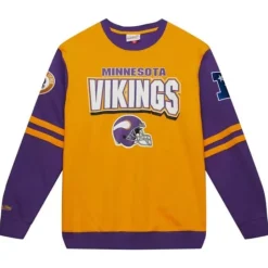 Men Mitchell & Ness T-Shirts & Tops-All Over Crew 2.0 Minnesota Vikings