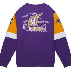 Men Mitchell & Ness Hoodies & Sweatshirts-All Over Crew 3.0 Minnesota Vikings
