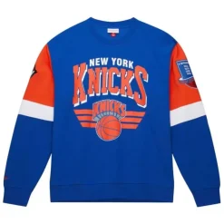 Men Mitchell & Ness Hoodies & Sweatshirts-All Over Crew 3.0 New York Knicks