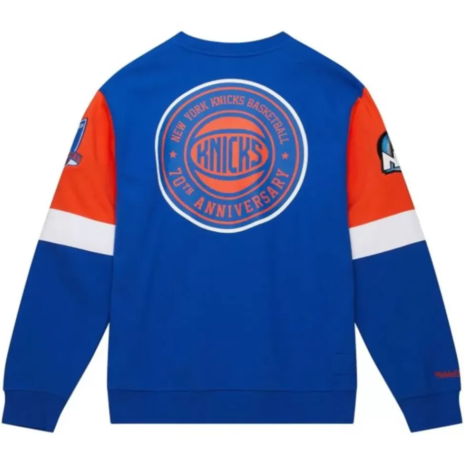 Men Mitchell & Ness Hoodies & Sweatshirts-All Over Crew 3.0 New York Knicks