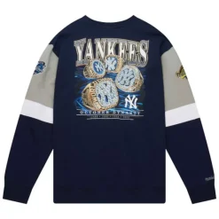 Men Mitchell & Ness Hoodies & Sweatshirts-All Over Crew 3.0 New York Yankees