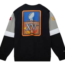 Men Mitchell & Ness Hoodies & Sweatshirts-All Over Crew 3.0 Oakland Raiders