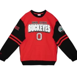 Men Mitchell & Ness Hoodies & Sweatshirts-All Over Crew 2.0 Ohio State