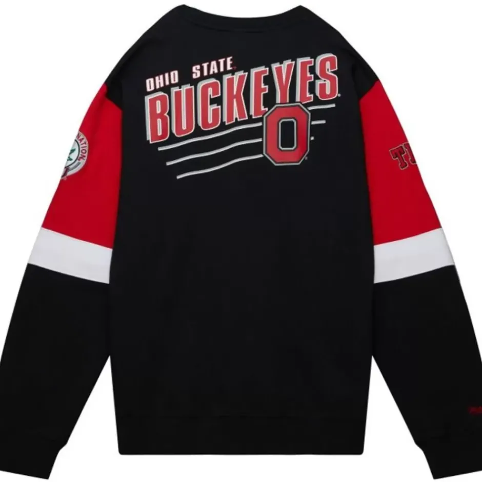Men Mitchell & Ness Hoodies & Sweatshirts-All Over Crew 3.0 Ohio State