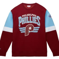 Men Mitchell & Ness Hoodies & Sweatshirts-All Over Crew 3.0 Philadelphia Phillies