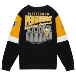 Men Mitchell & Ness Hoodies & Sweatshirts-All Over Crew 3.0 Pittsburgh Penguins