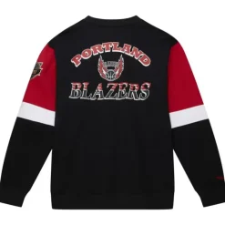 Men Mitchell & Ness Hoodies & Sweatshirts-All Over Crew 3.0 Portland Trail Blazers