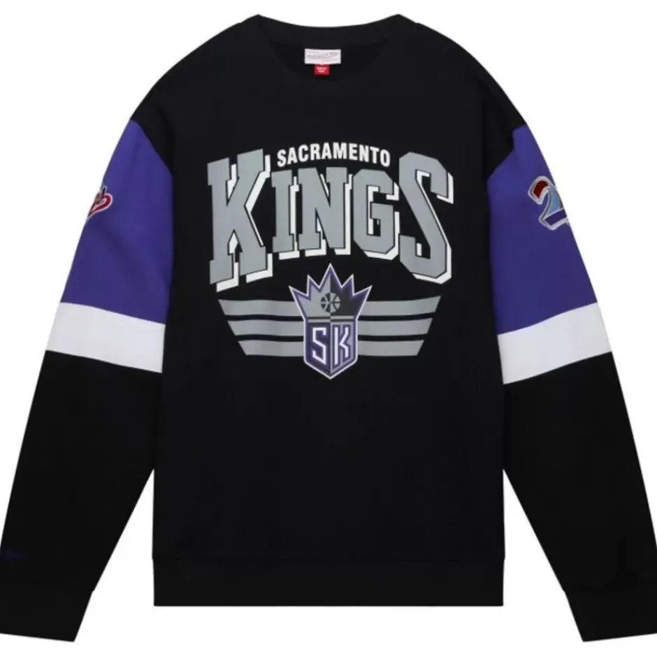 Men Mitchell & Ness Hoodies & Sweatshirts-All Over Crew 3.0 Sacramento Kings