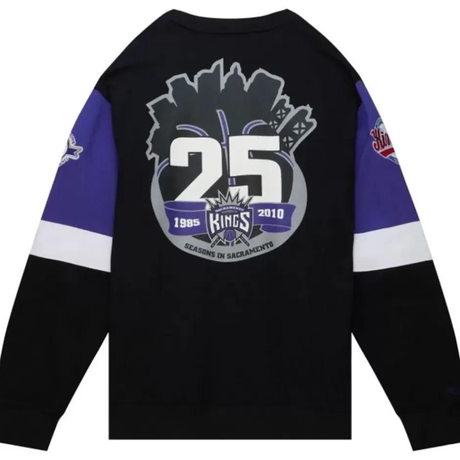 Men Mitchell & Ness Hoodies & Sweatshirts-All Over Crew 3.0 Sacramento Kings