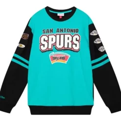 Men Mitchell & Ness T-Shirts & Tops-All Over Crew 2.0 San Antonio Spurs
