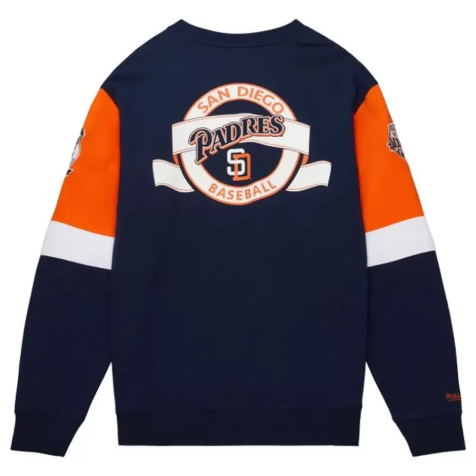 Men Mitchell & Ness Hoodies & Sweatshirts-All Over Crew 3.0 San Diego Padres