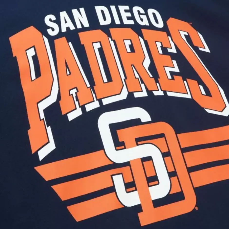Men Mitchell & Ness Hoodies & Sweatshirts-All Over Crew 3.0 San Diego Padres