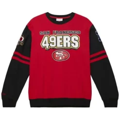 Men Mitchell & Ness T-Shirts & Tops-All Over Crew 2.0 San Francisco 49Ers