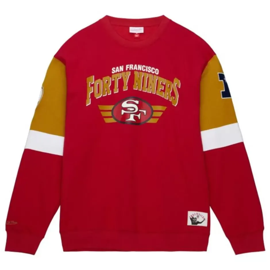 Men Mitchell & Ness Hoodies & Sweatshirts-All Over Crew 3.0 San Francisco 49Ers