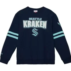 Men Mitchell & Ness Hoodies & Sweatshirts-All Over Crew 2.0 Seattle Kraken