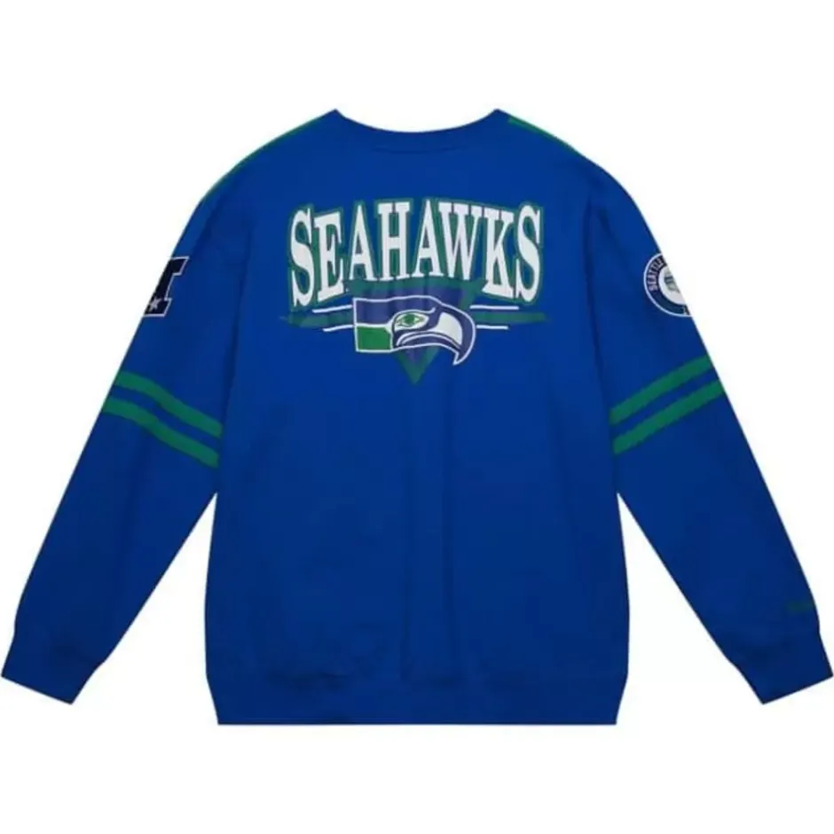Men Mitchell & Ness T-Shirts & Tops-All Over Crew 2.0 Seattle Seahawks