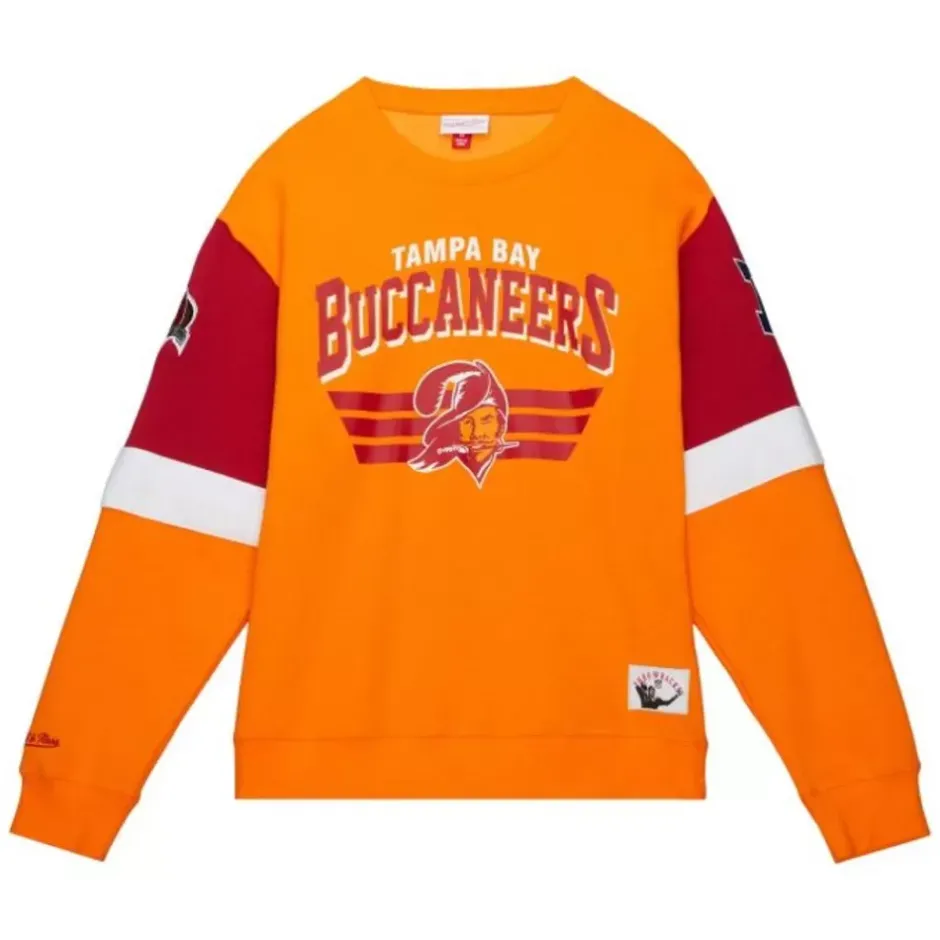 Men Mitchell & Ness Hoodies & Sweatshirts-All Over Crew 3.0 Tampa Bay Buccaneers
