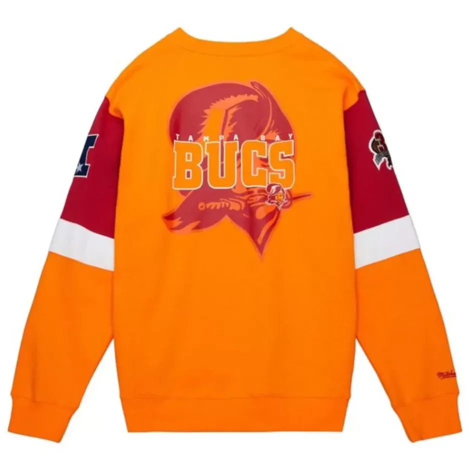Men Mitchell & Ness Hoodies & Sweatshirts-All Over Crew 3.0 Tampa Bay Buccaneers