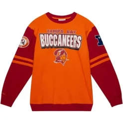Men Mitchell & Ness T-Shirts & Tops-All Over Crew 2.0 Tampa Bay Buccaneers