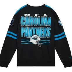 Men Mitchell & Ness T-Shirts & Tops-All Over Crew 2.0 Tee Carolina Panthers