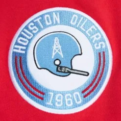 Men Mitchell & Ness T-Shirts & Tops-All Over Crew 2.0 Tee Houston Oilers