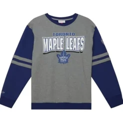 Men Mitchell & Ness Hoodies & Sweatshirts-All Over Crew 2.0 Toronto Maple Leafs