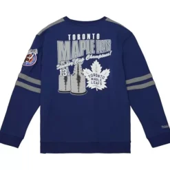 Men Mitchell & Ness Hoodies & Sweatshirts-All Over Crew 2.0 Toronto Maple Leafs