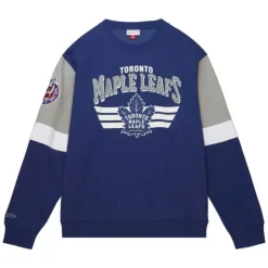 Men Mitchell & Ness Hoodies & Sweatshirts-All Over Crew 3.0 Toronto Maple Leafs
