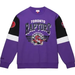 Men Mitchell & Ness Hoodies & Sweatshirts-All Over Crew 3.0 Toronto Raptors