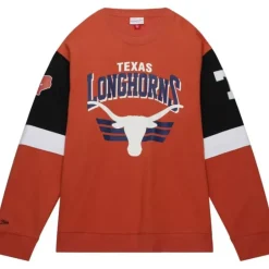 Men Mitchell & Ness Hoodies & Sweatshirts-All Over Crew 3.0 University Of Texas At Austin