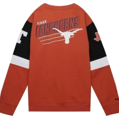 Men Mitchell & Ness Hoodies & Sweatshirts-All Over Crew 3.0 University Of Texas At Austin