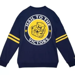 Men Mitchell & Ness Hoodies & Sweatshirts-All Over Crew 2.0 University Of Michigan