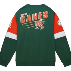 Men Mitchell & Ness Hoodies & Sweatshirts-All Over Crew 3.0 University Of Miami