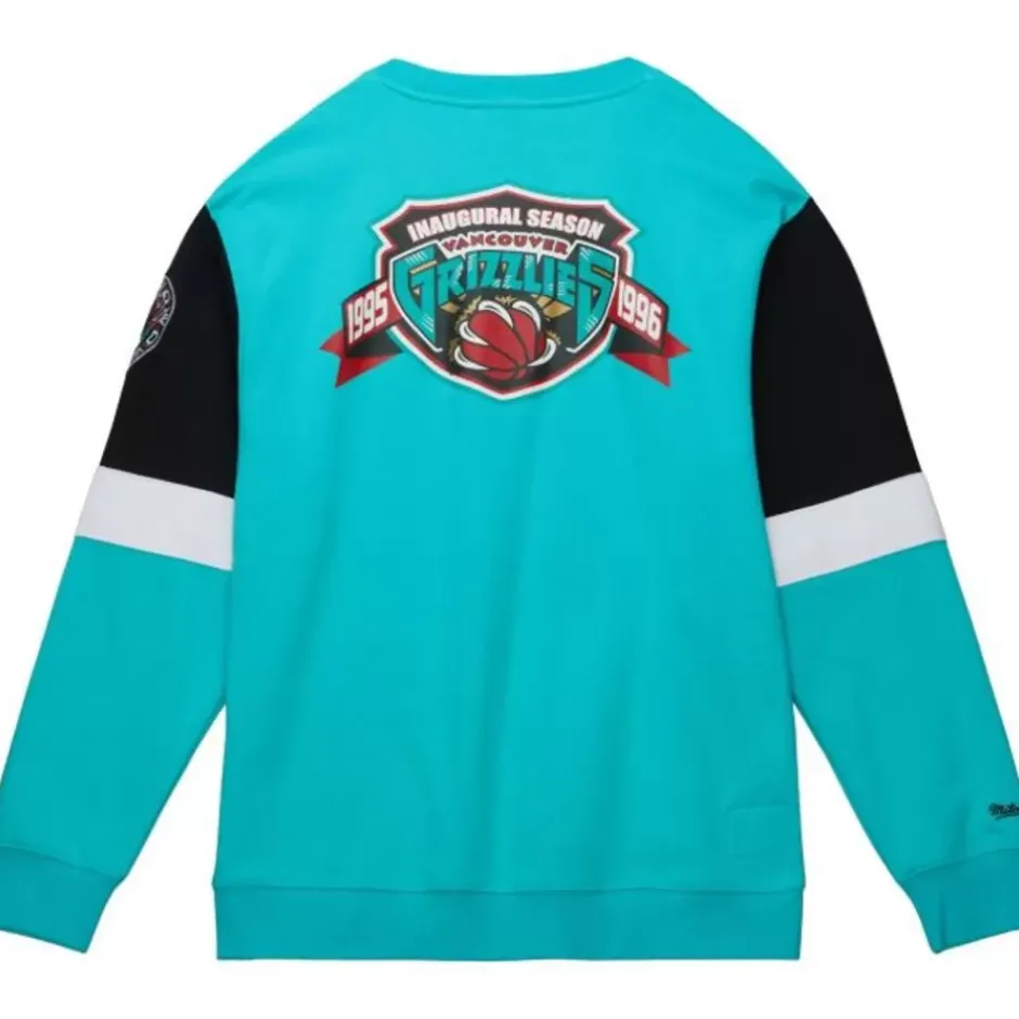 Men Mitchell & Ness Hoodies & Sweatshirts-All Over Crew 3.0 Vancouver Grizzlies