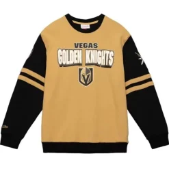 Men Mitchell & Ness Hoodies & Sweatshirts-All Over Crew 2.0 Vegas Golden Knights
