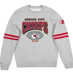Men Mitchell & Ness Hoodies & Sweatshirts-All Over Print Fleece Crew Kansas City Chiefs