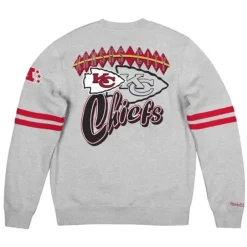 Men Mitchell & Ness Hoodies & Sweatshirts-All Over Print Fleece Crew Kansas City Chiefs