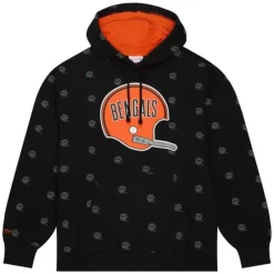 Men Mitchell & Ness Hoodies & Sweatshirts-Aop Fleece Hoodie Cincinnati Bengals