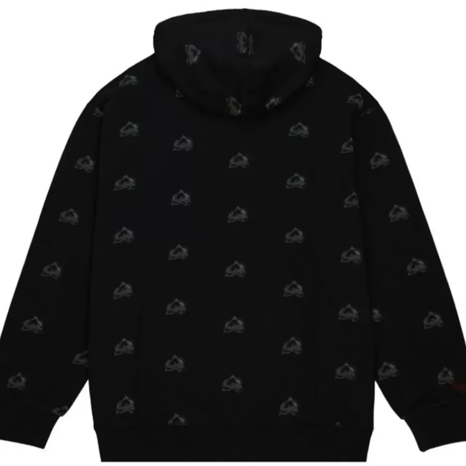 Men Mitchell & Ness Hoodies & Sweatshirts-Aop Fleece Hoodie Colorado Avalanche