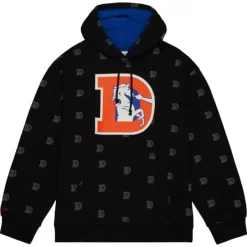 Men Mitchell & Ness Hoodies & Sweatshirts-Aop Fleece Hoodie Denver Broncos