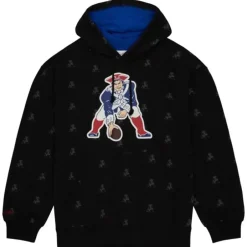 Men Mitchell & Ness Hoodies & Sweatshirts-Aop Fleece Hoodie New England Patriots