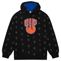 Men Mitchell & Ness Hoodies & Sweatshirts-Aop Fleece Hoodie New York Knicks