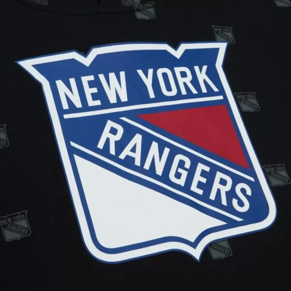 Men Mitchell & Ness Hoodies & Sweatshirts-Aop Fleece Hoodie New York Rangers