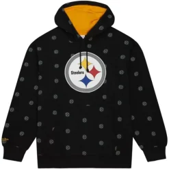 Men Mitchell & Ness Hoodies & Sweatshirts-Aop Fleece Hoodie Pittsburgh Steelers