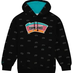 Men Mitchell & Ness Hoodies & Sweatshirts-Aop Fleece Hoodie San Antonio Spurs