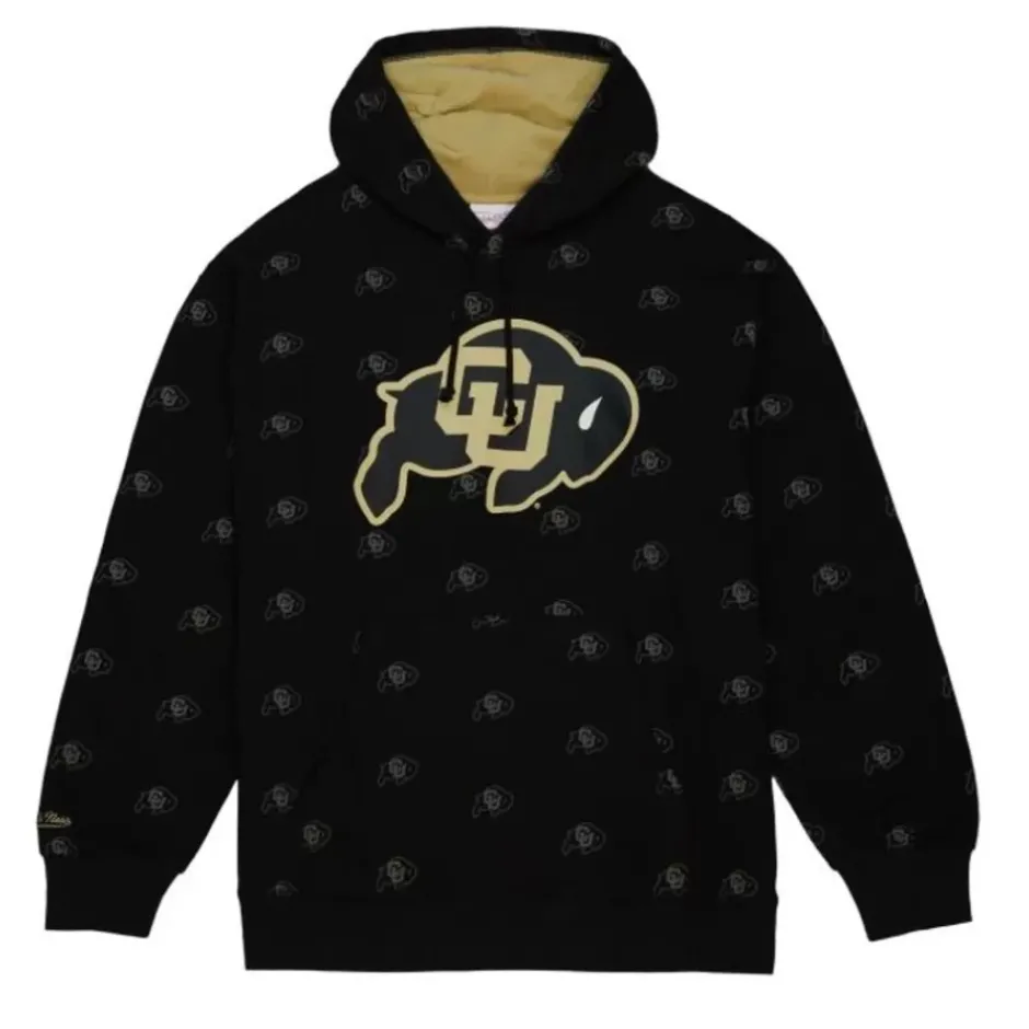 Men Mitchell & Ness Hoodies & Sweatshirts-Aop Fleece Hoodie University Of Colorado Boulder