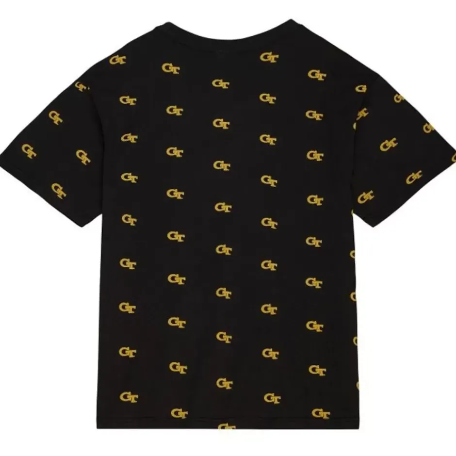 Men Mitchell & Ness T-Shirts & Tops-Aop Ss Top Georgia Tech