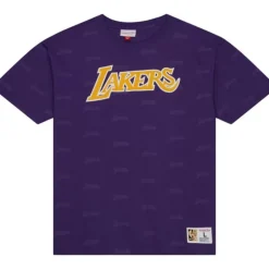 Men Mitchell & Ness T-Shirts & Tops-Aop S/S Top Los Angeles Lakers