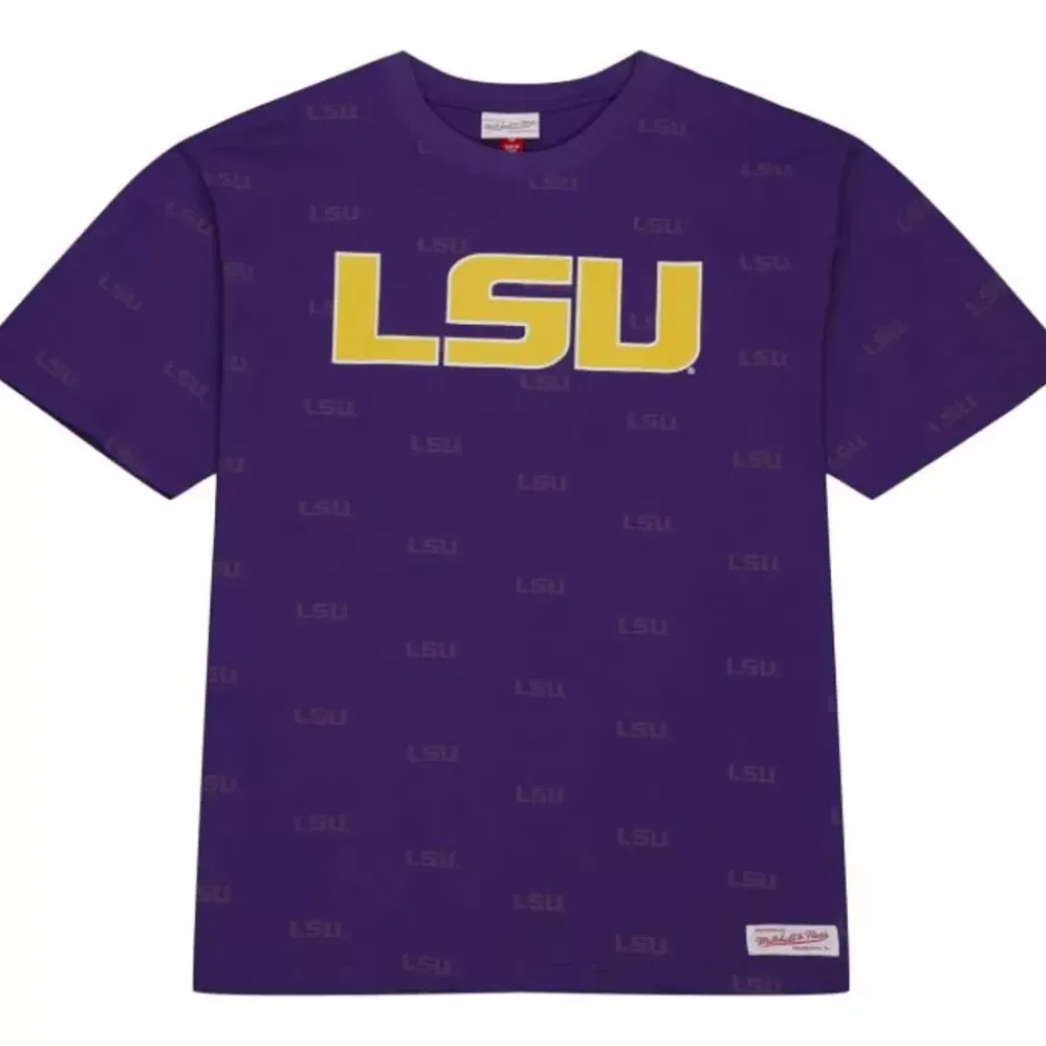 Men Mitchell & Ness T-Shirts & Tops-Aop Ss Top Louisiana State University
